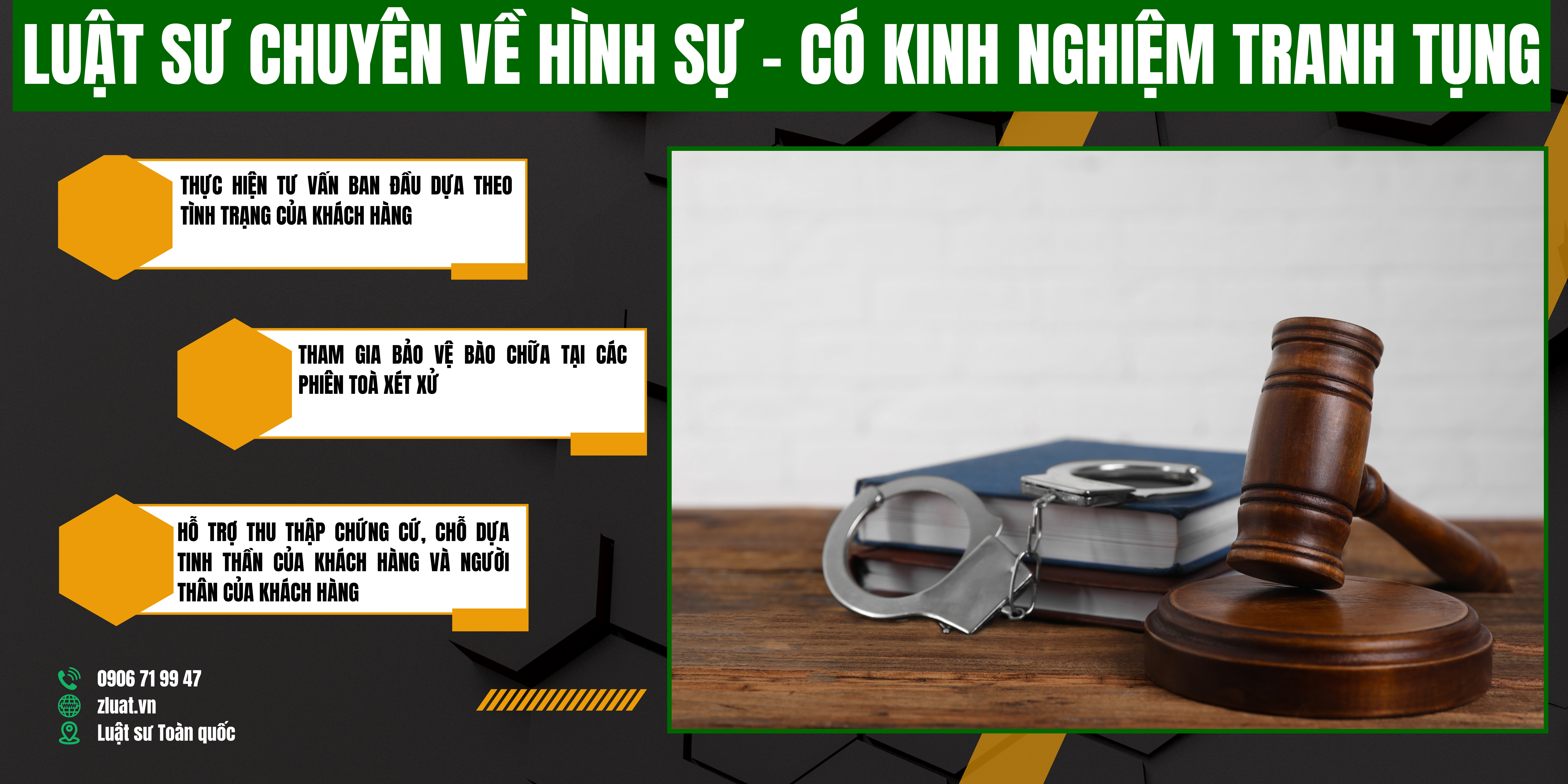 Dịch vụ trọn gói Luật sư tư vấn và hỗ trợ trong quá trình xử lý hình sự ở phường Hòa Bình, Thành phố Hồ Chí Minh phường Hòa Bình, Thành phố Hồ Chí Minh - Ảnh 1
